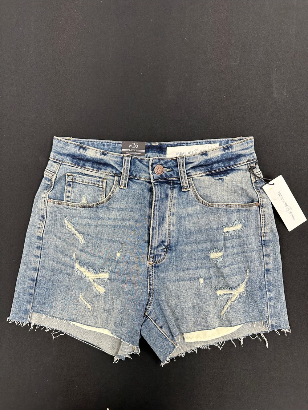 Treasure & Bond Light Wash Distressed Denim Cutoff Shorts
